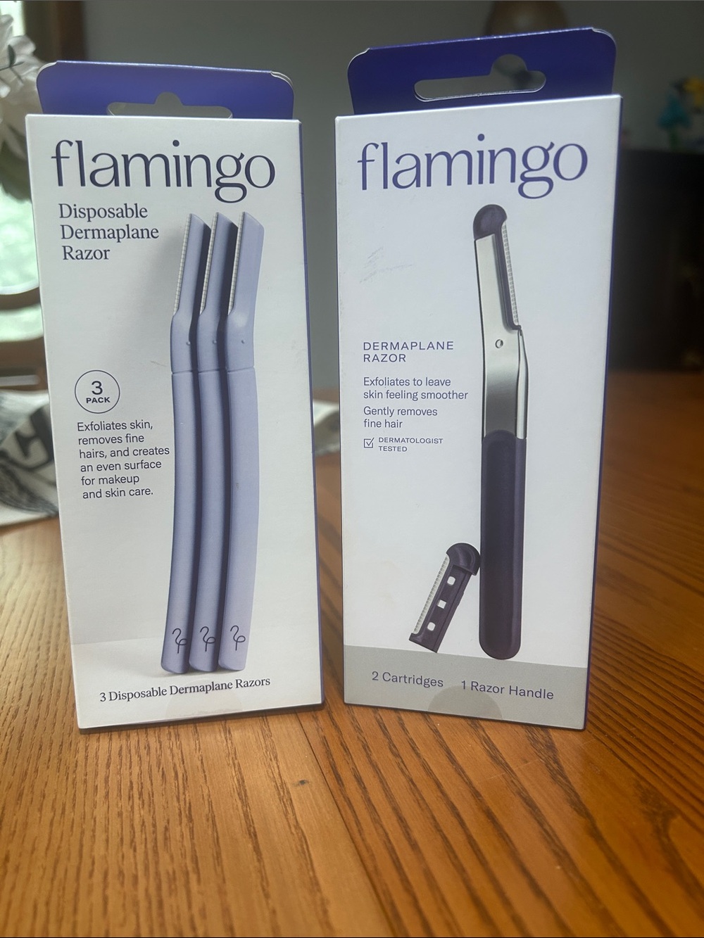 Flamingo Disposable Dermaplane Razor with 2 cartridges and another 3-pack